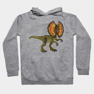 Dilophosaurus cartoon illustration Hoodie